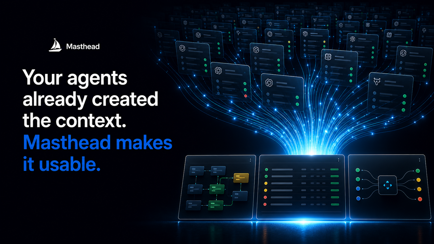 Masthead product visual showing the interface preview